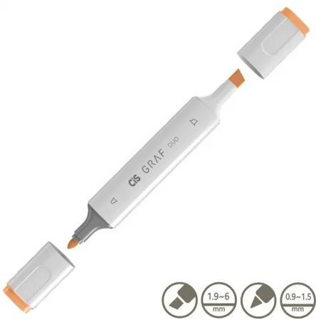 MARCADOR ARTISTICO CIS GRAF DUO - LARANJA FLUORESCENTE 122