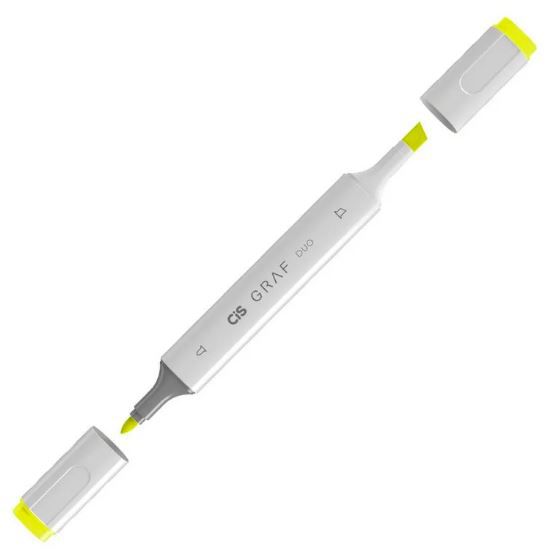MARCADOR ARTISTICO CIS GRAF DUO - AMARELO FLUORESCENTE 123