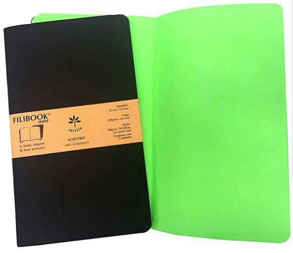 FILIBOOK MINI LUMI CAFE/VERDE 80G 14X9CM  30FLS - 2 UNIDADES
