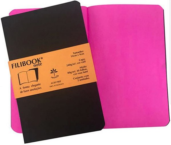 FILIBOOK MINI LUMI CAFE/ROSA 80G 14X9CM  30FLS - 2 UNIDADES