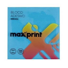 NOTA ADESIVA MAX PRINT 76MM X 76MM NEON AZUL 100FLS