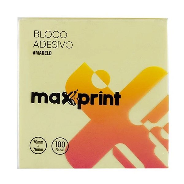 NOTA ADESIVA MAX PRINT 76MM X 76MM AMARELO 100FLS