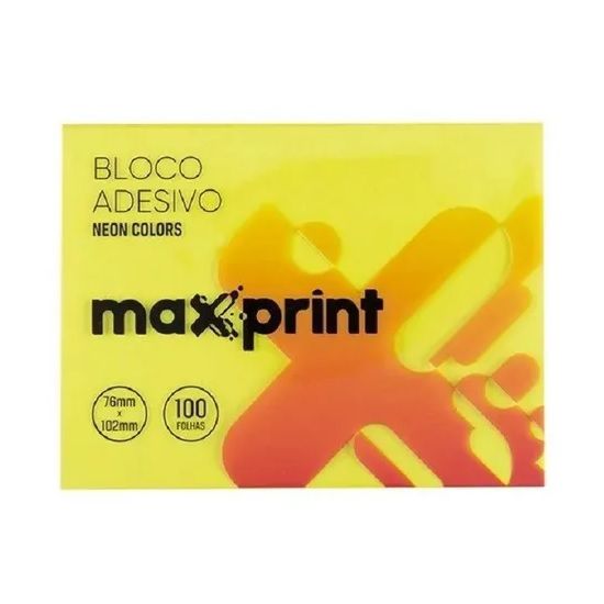 NOTA ADESIVA MAX PRINT 76MM X 102MM NEON AMARELO 100FLS