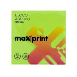 NOTA ADESIVA MAX PRINT 76MM X 76MM NEON VERDE 100FLS