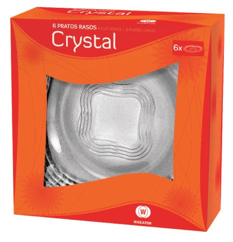 CRYSTAL - CJ PRATO RASO C/ 06 PC 23,4X22,5X23 CM