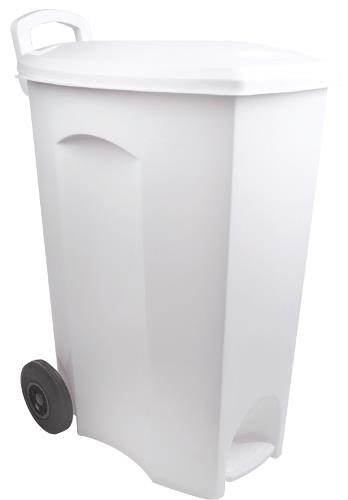 LIXEIRA C/ PEDAL E RODAS 83 LTS BRANCO