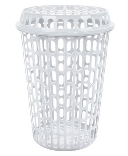 CESTO TELADO C/ TAMPA 60 LTS BRANCO