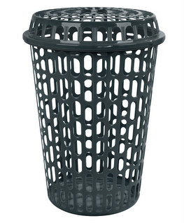 CESTO TELADO C/ TAMPA 60 LTS PRETO