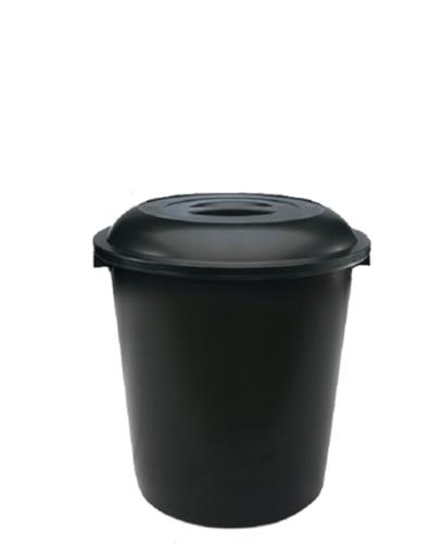 CESTO FECHADO PRETO C/ TAMPA PRETA 27 LTS