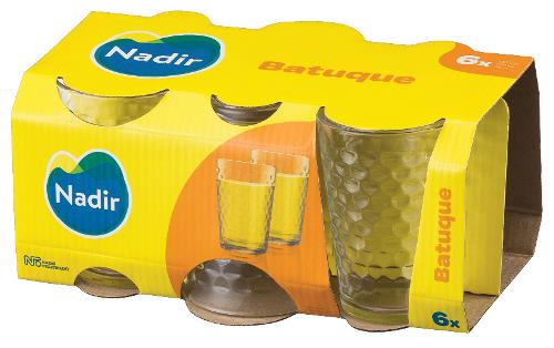 BATUQUE COPO 265 ML -  JG C/ 6 PCS - CAIXA C/ 8 PEÇAS