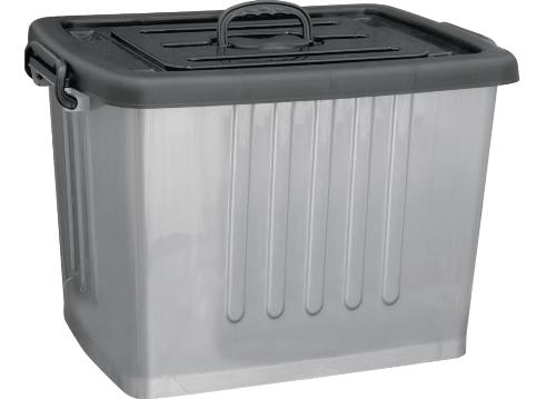 CONTAINER ALTO C/ RODIZIO 54 L-60X41X34CM PRATA