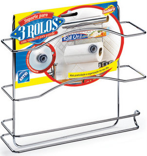 ART COOK - SUPORTE PARA 3 ROLOS COM VENTOSA