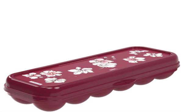 PORTA OVOS DUZIA MARMORE FLORAL - 30 X 12 X 7 CM