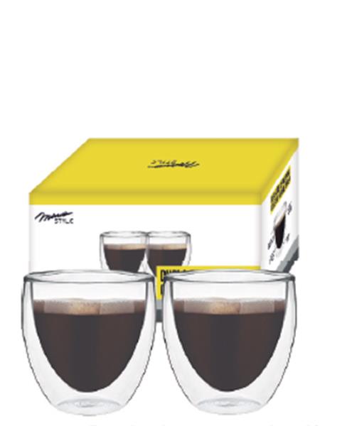 COPO P/ CAFE 80 ML PAREDE DUPLA - JG C/ 02 PCS