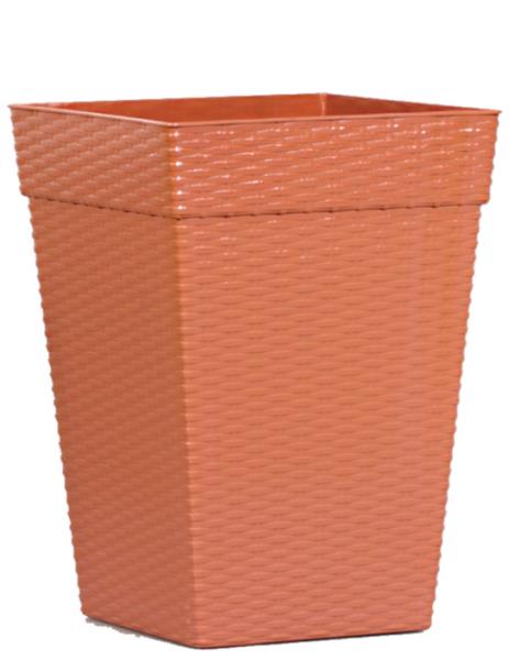 VASO QUADR COLUNA CERAMICO RATTAN 17,5 LTS