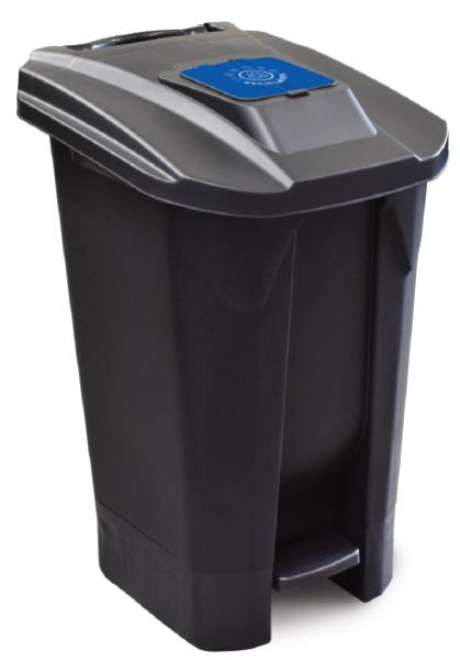 LIXEIRA C/ PEDAL / TPA CLIC / RODA 120L PRETA REC