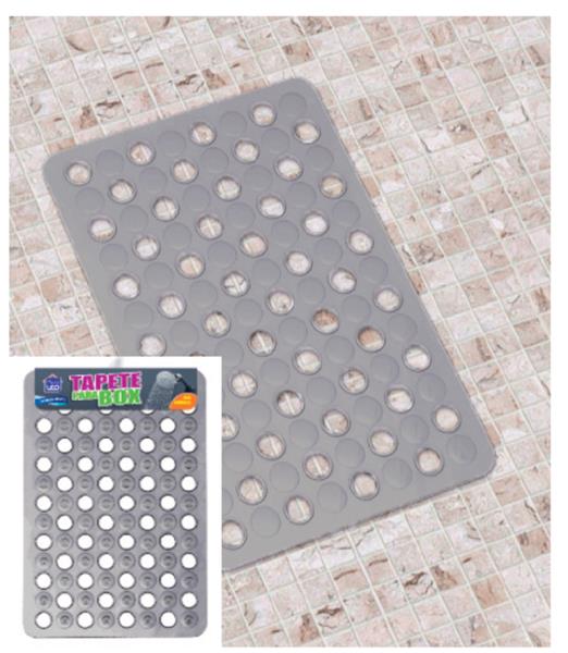 TAPETE RETANGULAR P/ BOX C/ VENTOSAS - 46 X 32 CM