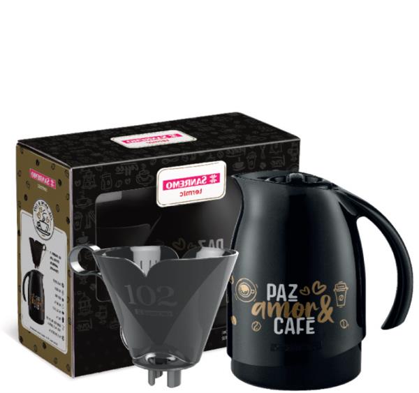 CJ BULE 700 ML + SUP P/ FILTRO DE CAFE 102 PRETO
