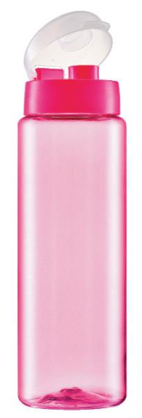 GARRAFA SQUEEZE 750ML ROSA TRANSLUCIDA