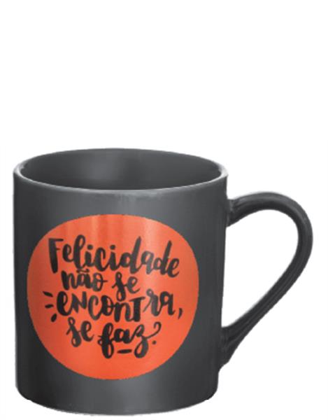 CANECA 210ML PRETA DEC PALAVRA CORACAO - CAIXA C/ 24 PEÇAS