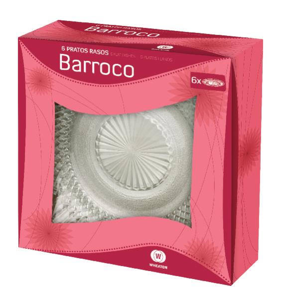 BARROCO - CJ PRATO RASO C/ 06 PC 23,4X22,5X23 CM