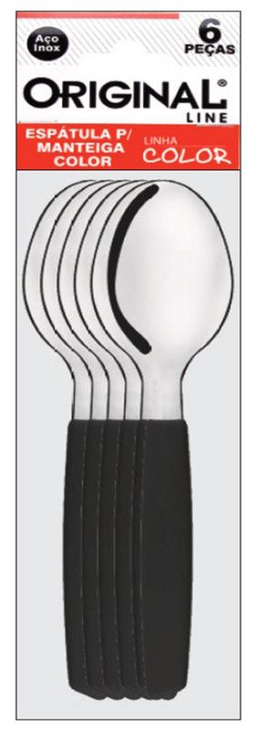 COLOR PRETO - COLHER DE MESA C/ 06 PCS