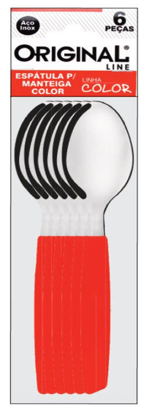 COLOR VERMELHO - COLHER DE MESA C/ 06 PCS