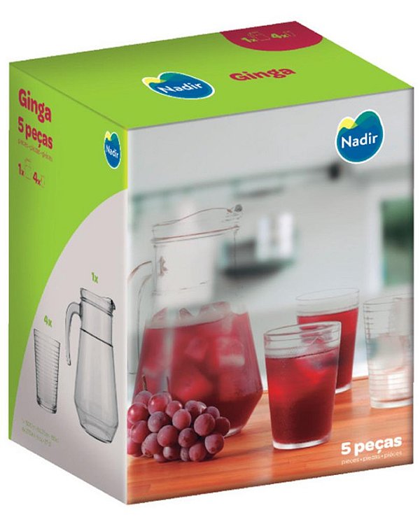 GINGA CJ JARRA 1,5L C/ 04 COPOS 265 ML