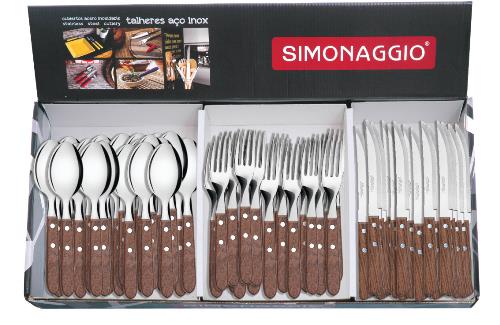 CUCINA MIA - CAIXA COMBO 144 PCS - 60 GARFOS 60 FACAS 24 COLHERES