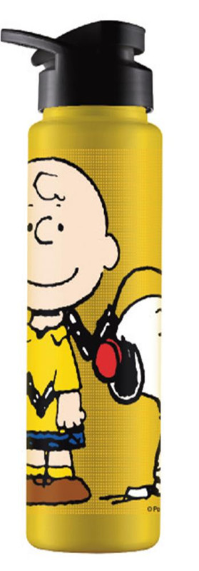 GARRAFA SQUEEZE 750ML SNOOPY E BROWN AMARELO