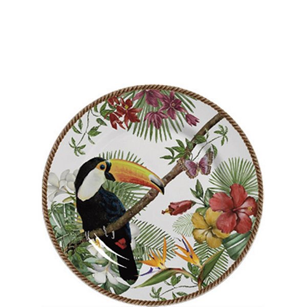 TROPICOS - PRATO SOBREMESA 21 CM - CAIXA C/ 6 PEÇAS