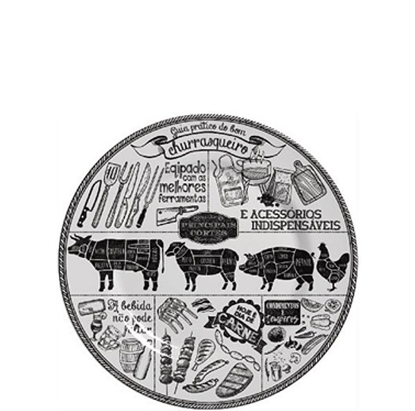 CHURRASCO - PRATO SOBREMESA 21 CM - CAIXA C/ 6 PEÇAS