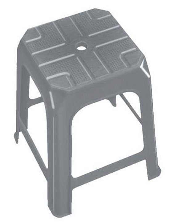 BANQUETA CINZA (SUPORTA ATE 70 KG)