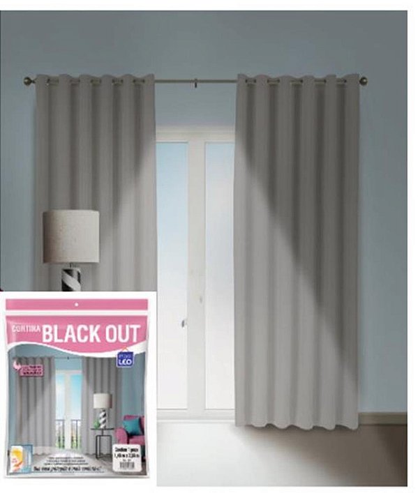 CORTINA BLACK OUT PVC 1,4 X 2M - CINZA