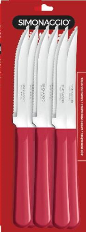 SINTONIA VERMELHO - FACA CARNE C/ 06 PC