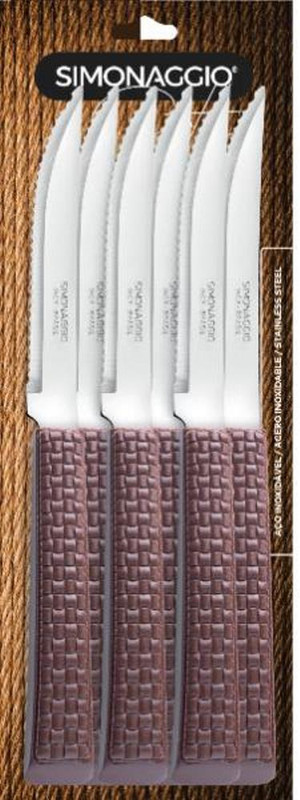 RATTAN MARROM - FACA CARNE C/ 06 PC