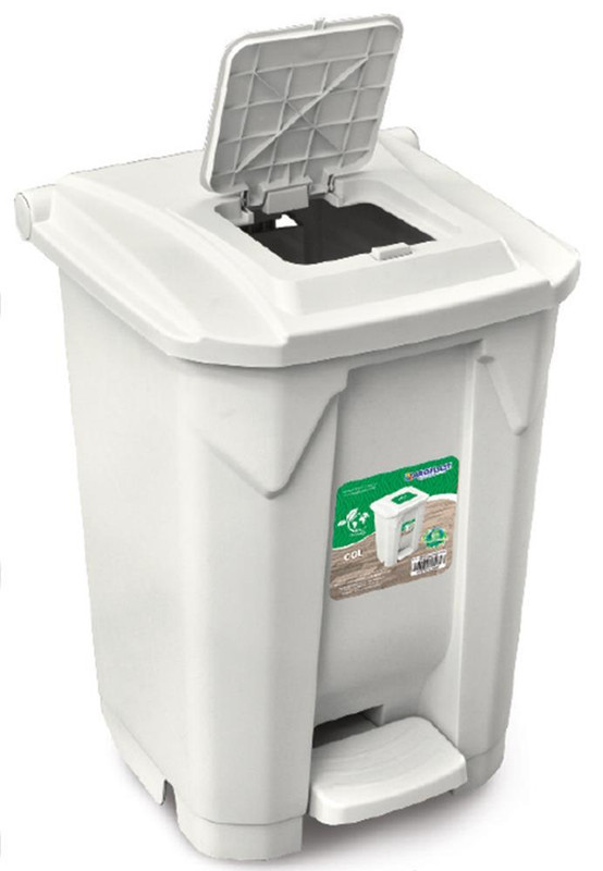 LIXEIRA C/ PEDAL / TPA CLIC / RODA 60L BRANCA