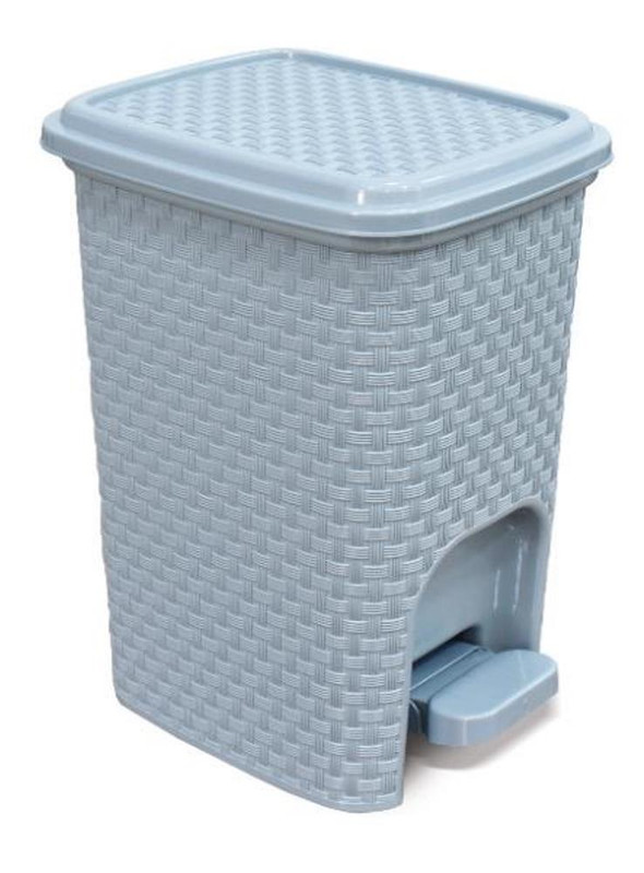 LIXEIRA C/ PEDAL 7L RATTAN CINZA