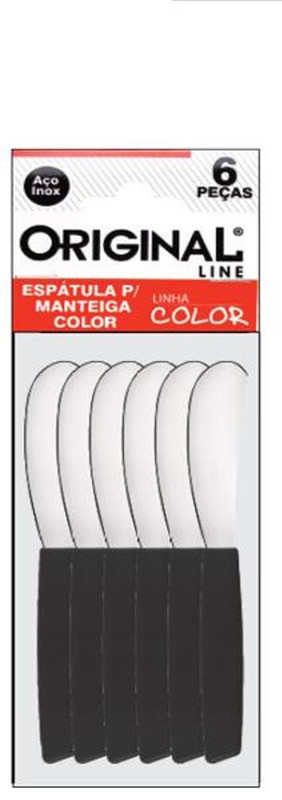 COLOR PRETO - ESPATULA P/ MANTEIGA C/ 06 PCS