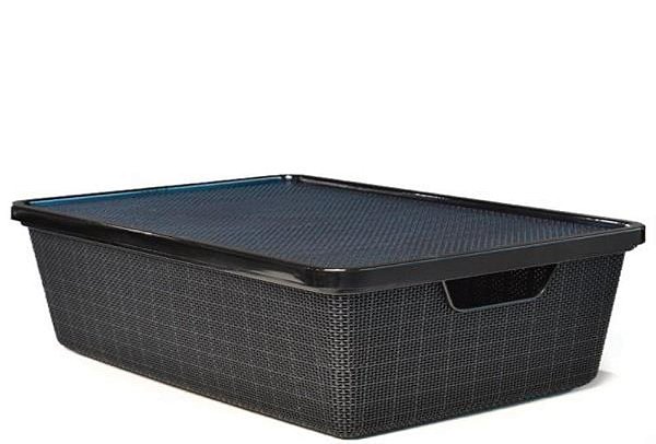 ORGANIZADOR JUTTA 16L C/ TAMPA PRETO 40,5 X 27,9 X 17,3 CM