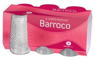 BARROCO - JG COPO MULTIUSO 310 ML C/ 06 PCS - CAIXA C/ 6 PEÇAS