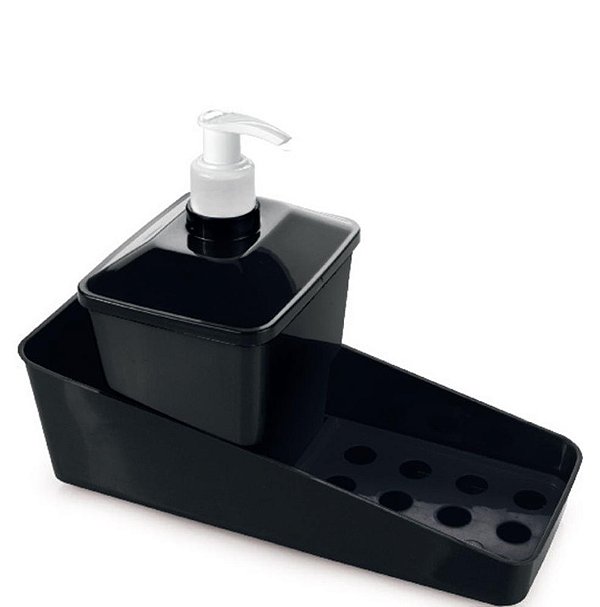 PORTA DETERGENTE COMPLETO PRETO 600 ML
