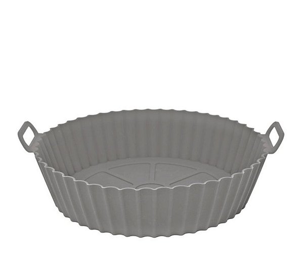 SILICONE - PANELA P/ AIR FRYER CINZA RED Ø22 X 6 CM