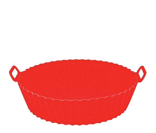SILICONE - PANELA P/ AIR FRYER VERM. RED Ø22 X 6 CM