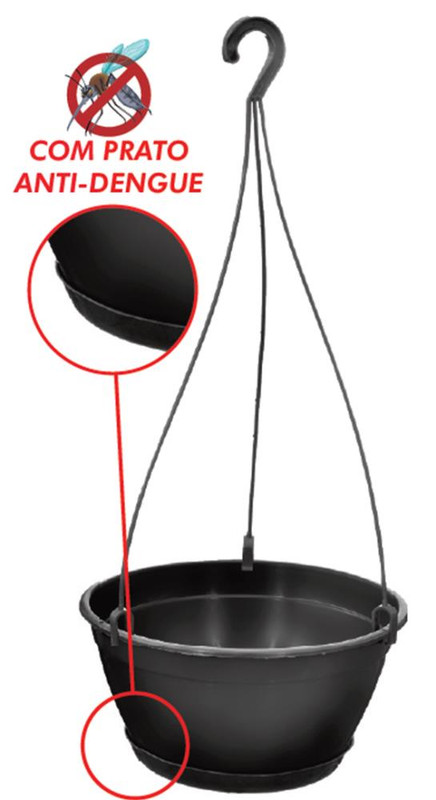 VASO CUIA C/ALCA 2,45L C/ PRATO ANTIDENGUE 21X55CM