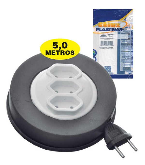 EXTENSAO REDONDA PRATICA 5 MTS PRETO
