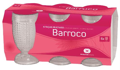 BARROCO - TACA AGUA C/ 06   250 ML - CAIXA C/ 6 PEÇAS