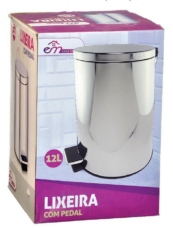 LIXEIRA C/ PEDAL 12L INOX