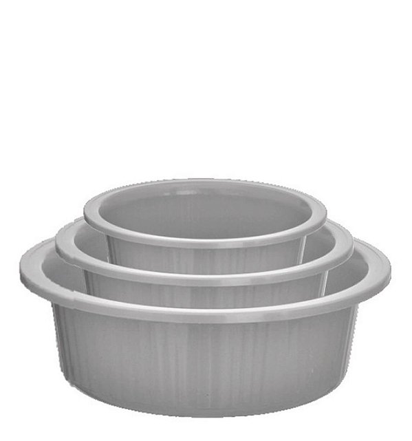 JOGO DE BACIA CINZA C/ 03 PCS -  1.5/2.5/4.5 L