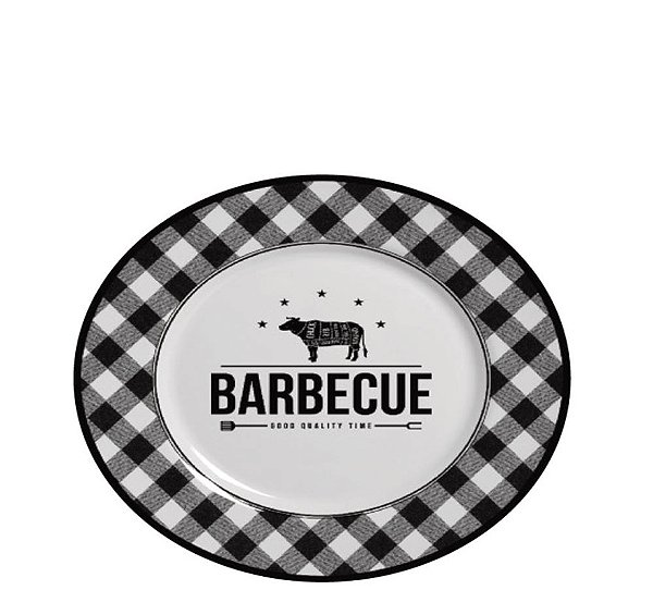 BARBECUE - PRATO SOBREMESA 21 CM - CAIXA C/ 6 PEÇAS